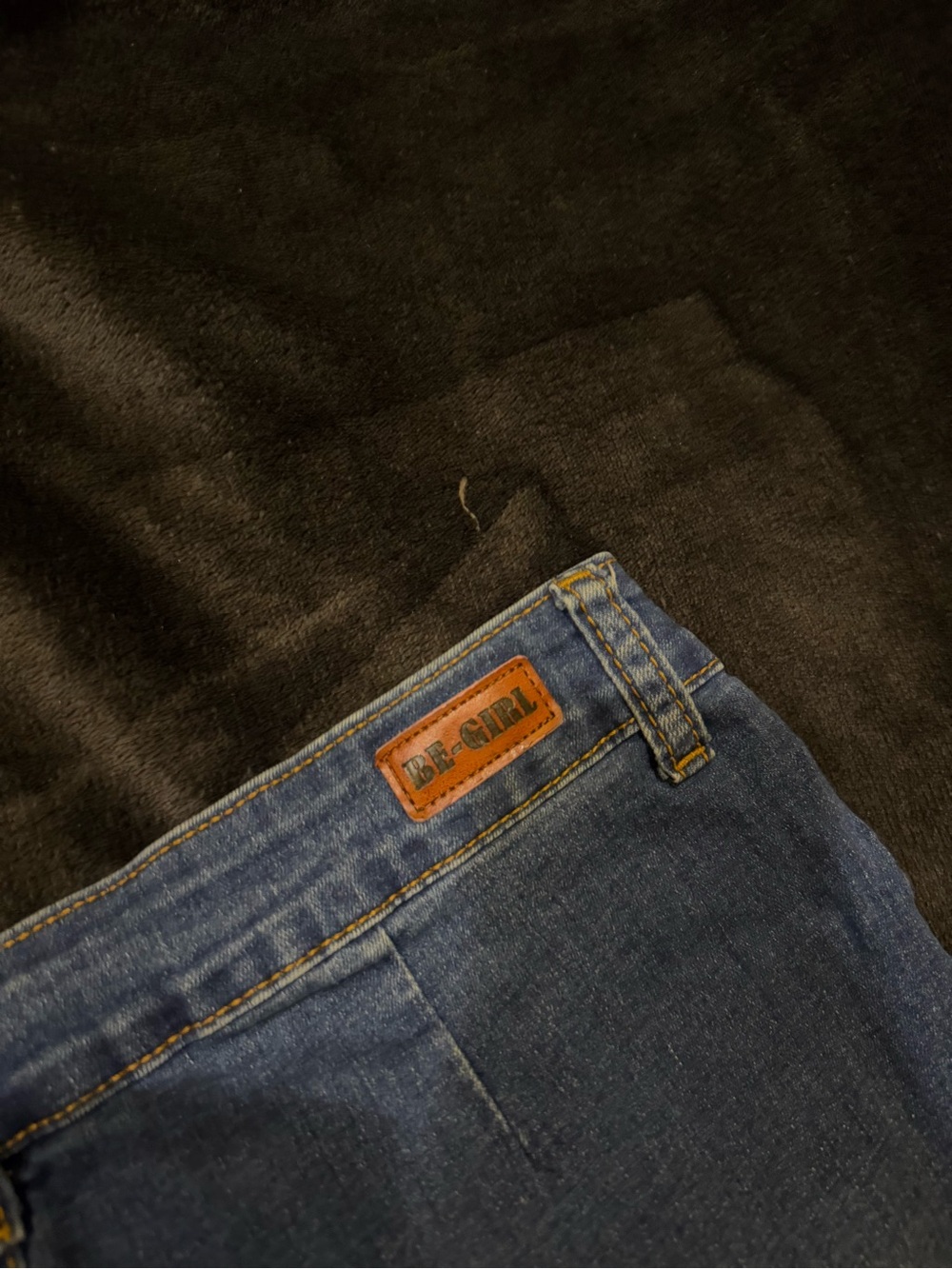 Denim Button-Front Ruffle Hem Skirt - Blue - Picture 5 of 5
